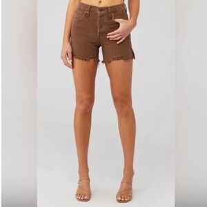 We The Free chocolate brown denim shorts